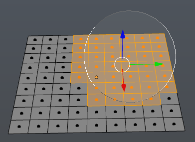 Auswählen von Faces einer Grid Plane mit der Kreisauswahl