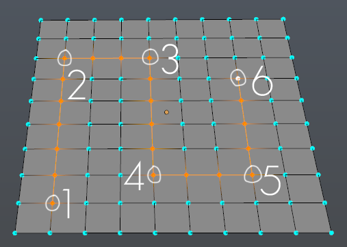 Auswählen eines Pfads auf einer Grid Plane mit der Pick Shortest Path Funktion