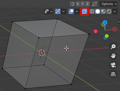 Der X-Ray Button im 3D Viewport