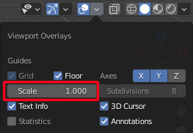 Blender's 3D viewport grid snapping increments can be adjusted by tweaking the Scale